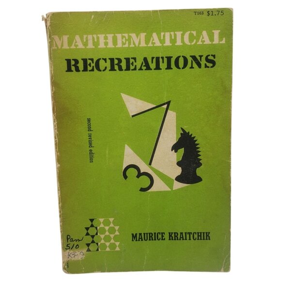 Mathematical Recreations By Maurice Kraitchik Revised Edition Paperback 1953 - Picture 1 of 12